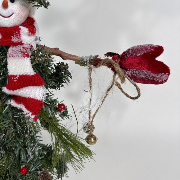 Vintage Ugly Christmas Tree Figurine Snowman Bendable Tabletop Mantel 23" Tall - Picture 4 of 13